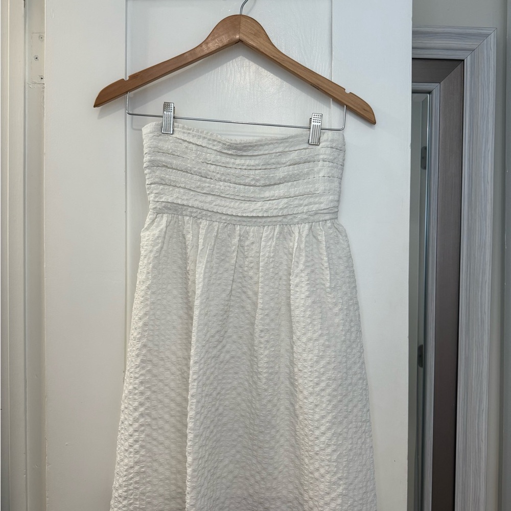 Abercrombie & Fitch White Midi A-Line Skirt